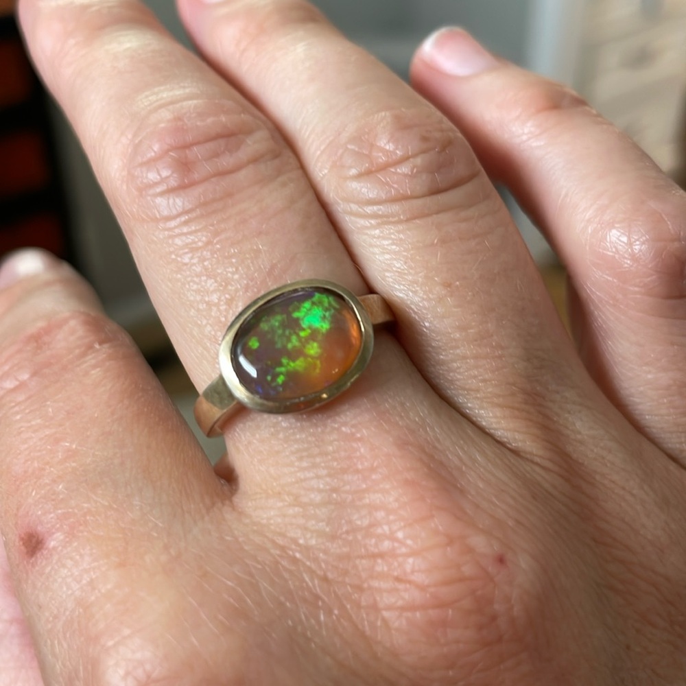 Crystal opal ring